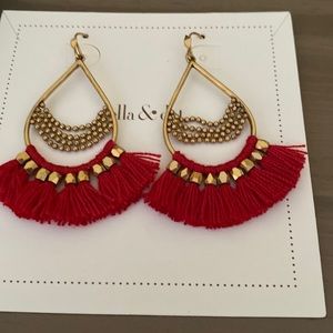 Stella and Dot Roam Chandelier earrings- Red